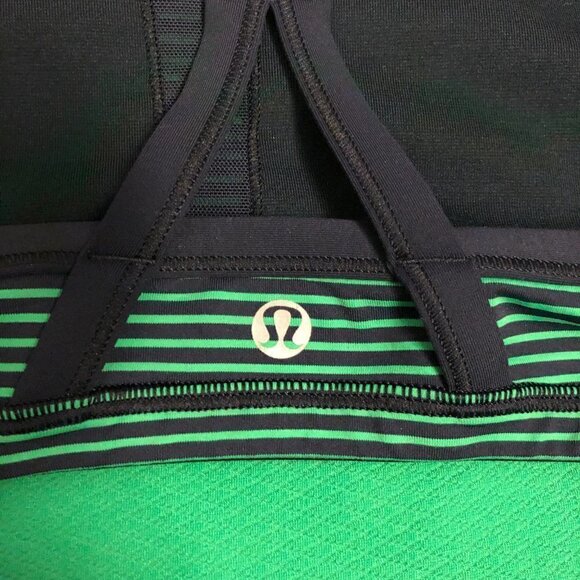 Lululemon CYB Racerback Tank Top in Hyper Stripe Green Bean/Inkwell - Size 2 - Picture 6 of 7